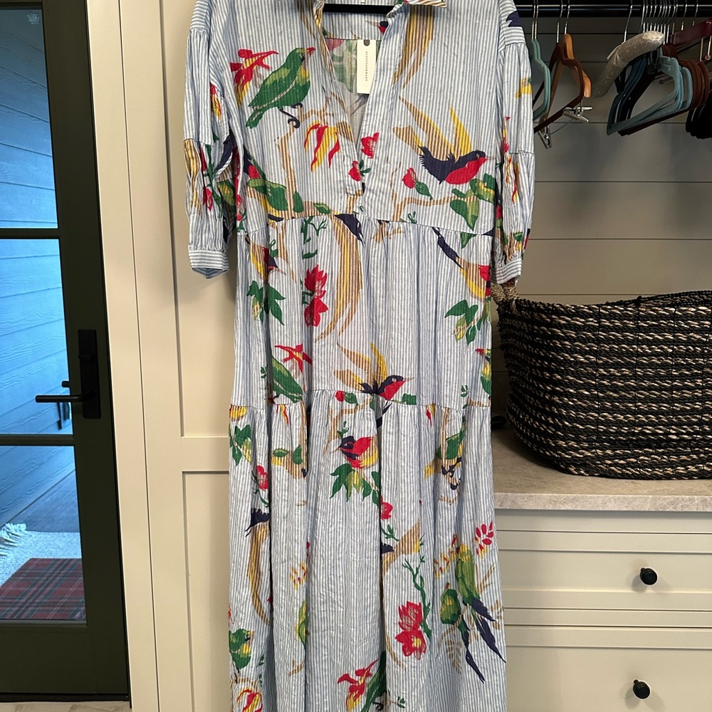 Anthropologoe The Carolita Printed Tiered Shirt Dress